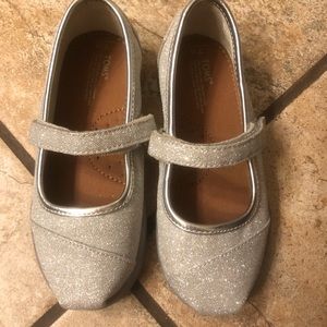 Toms silver Mary Janes - size 10